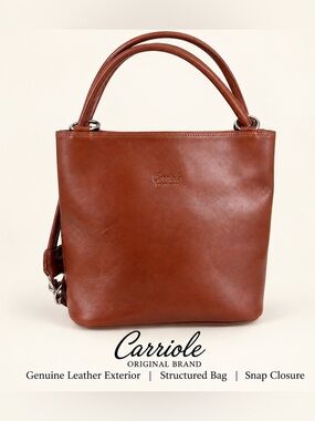 Carriole Original Brand Genuine Leather Structured Purse
